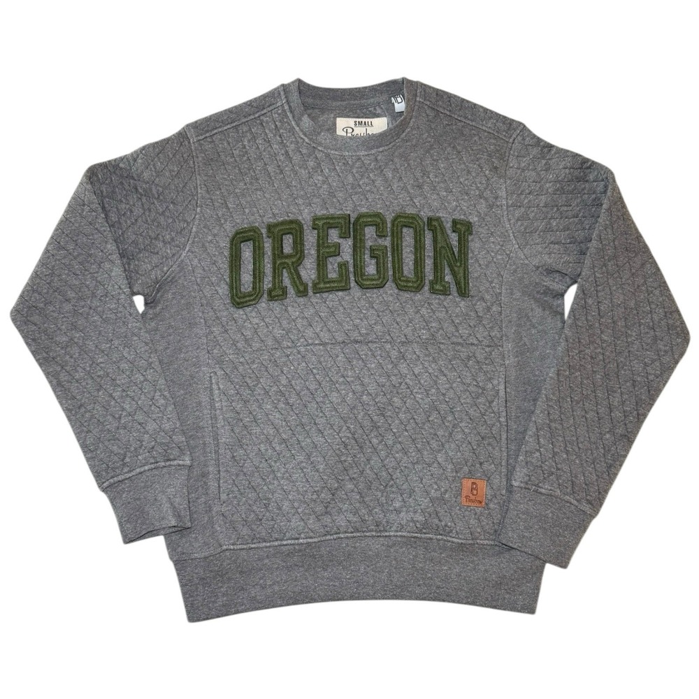 University of Oregon‎ Pressbox Quilted Crewneck Sweatshirt Women's Small Gray